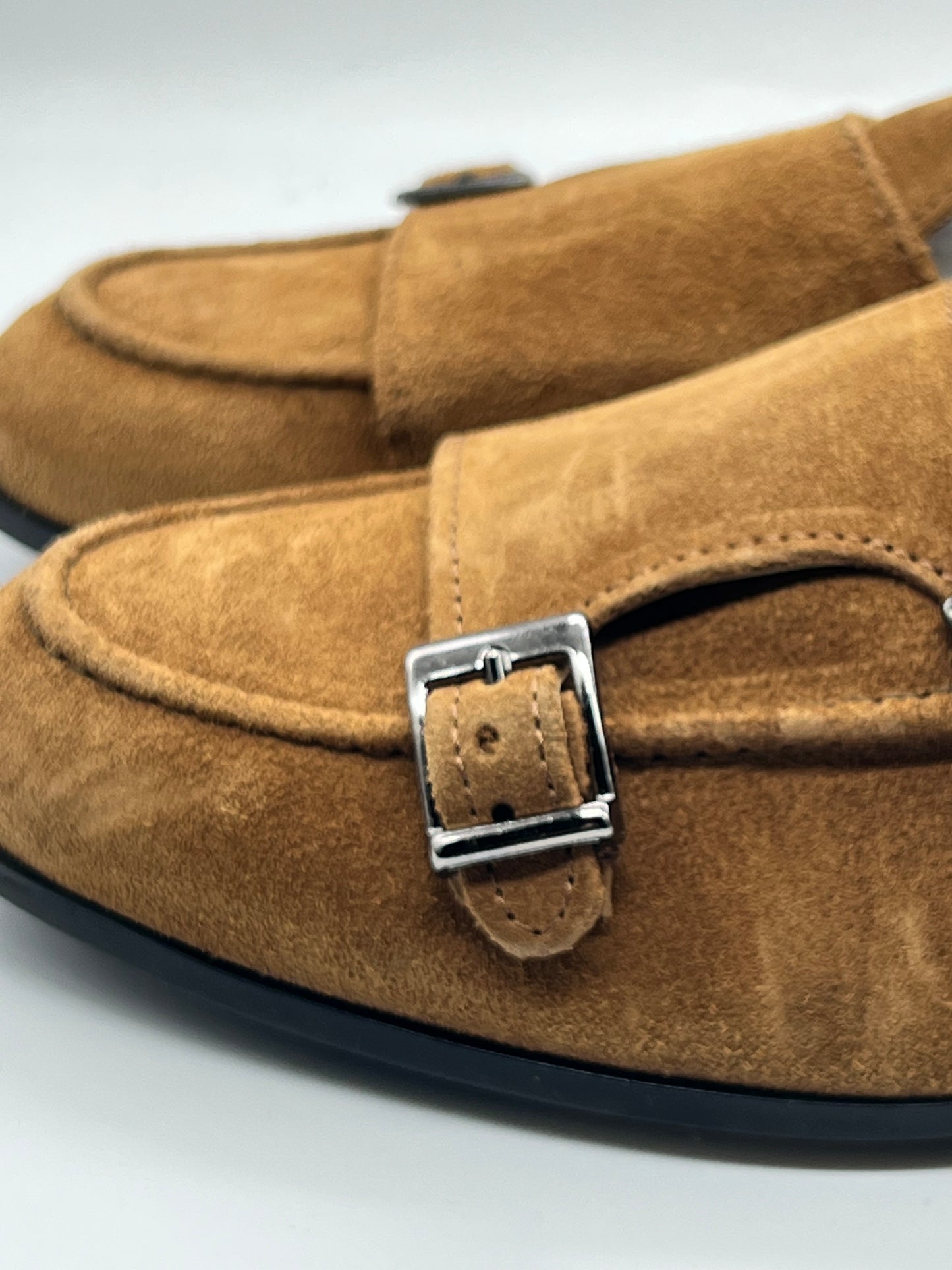 MOCASSINO CAMOSCIO CUOIO DOPPIAFIBBIA FONDO GOMMA