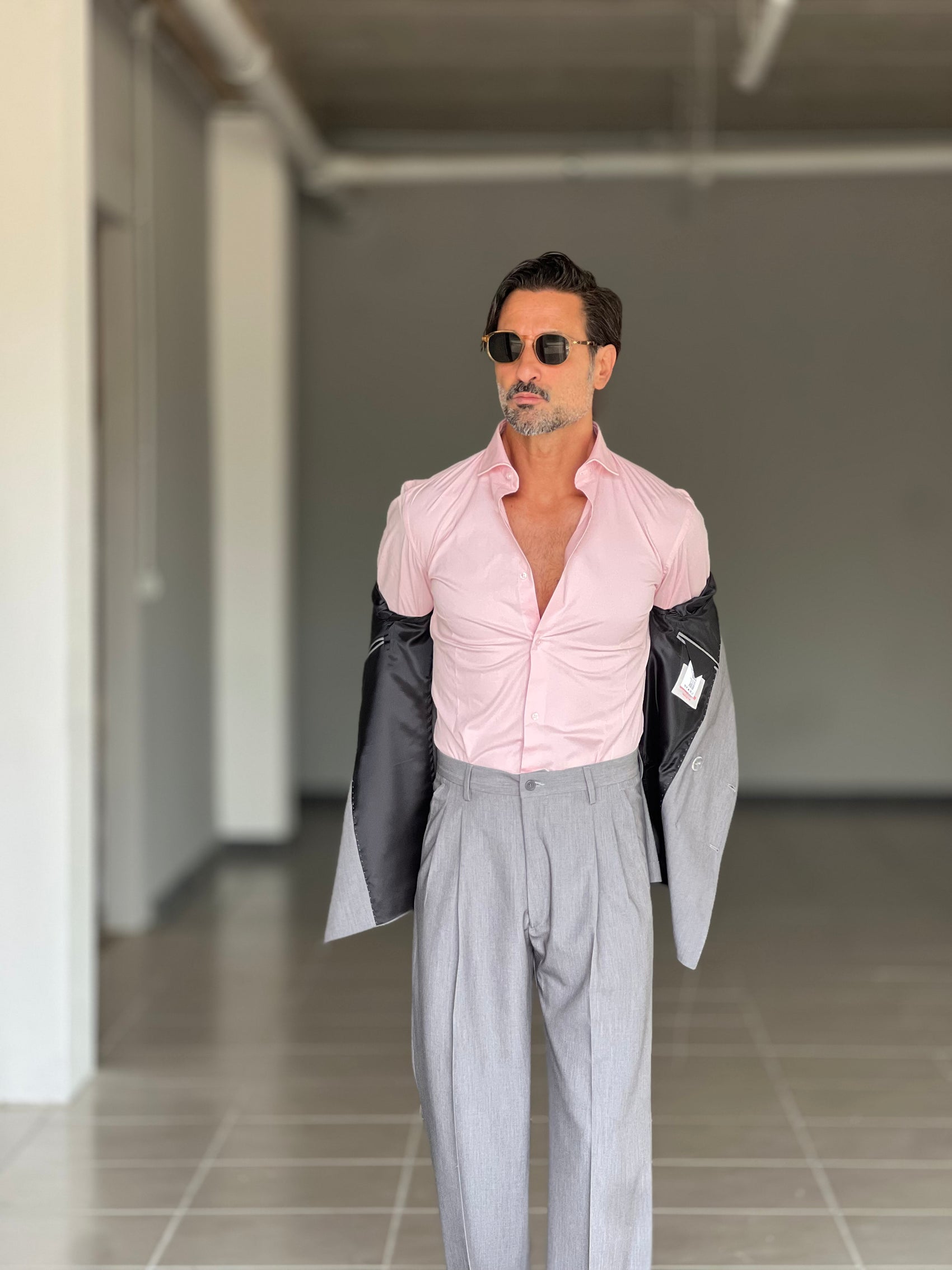 NEW CAMICIA ROSA  POPELINE DI COTONE STRECH