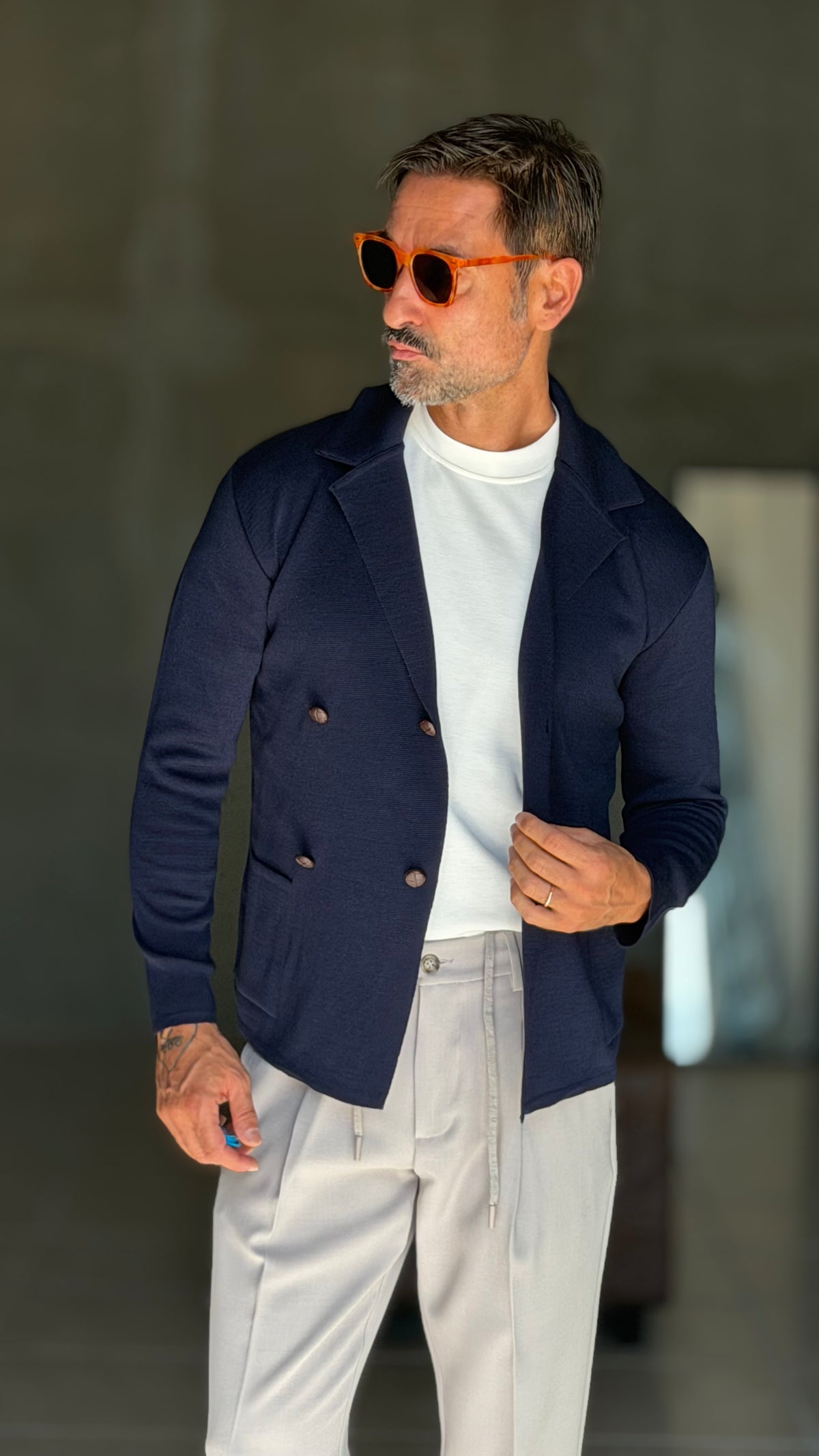 CARDIGAN BLU  DOPPIOPETTO