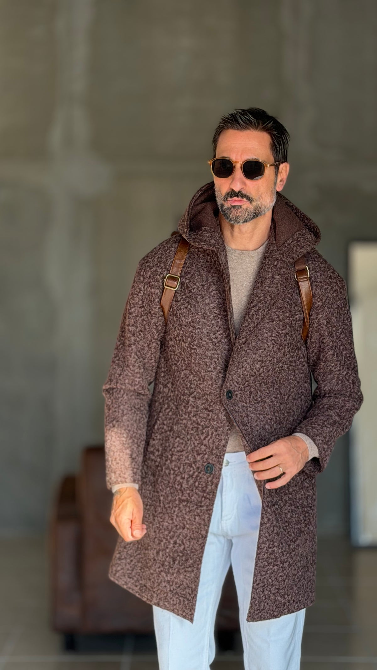 BLUE HIGH NECK COAT