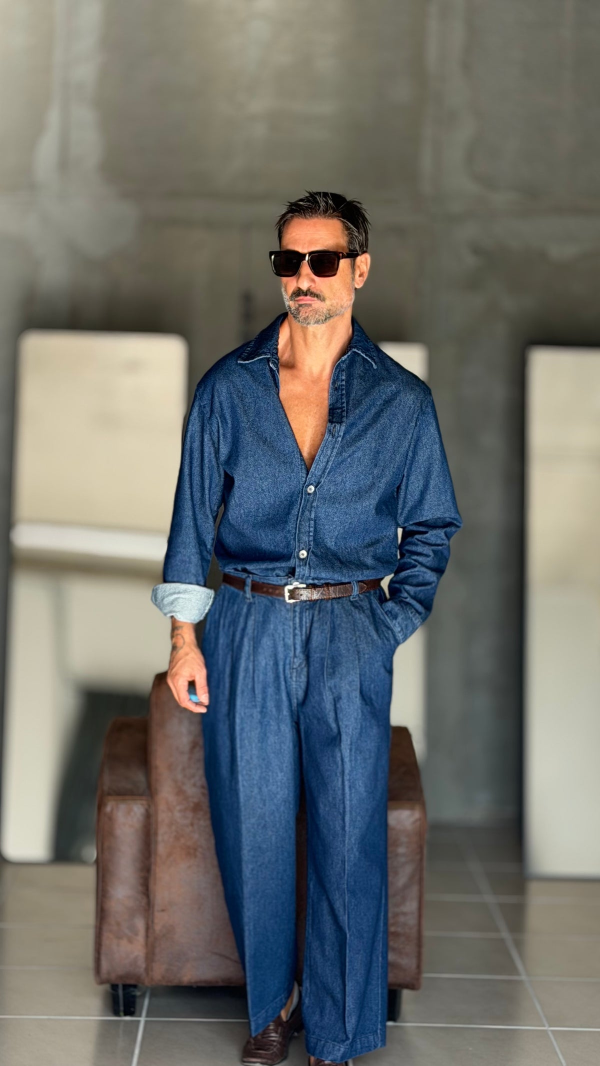 CAMICIONE  DENIM LAVAGGIO MEDIO PESANTE