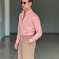 CAMICIA  ARANCIO  LINO E MISTI COLLO ITALIANO