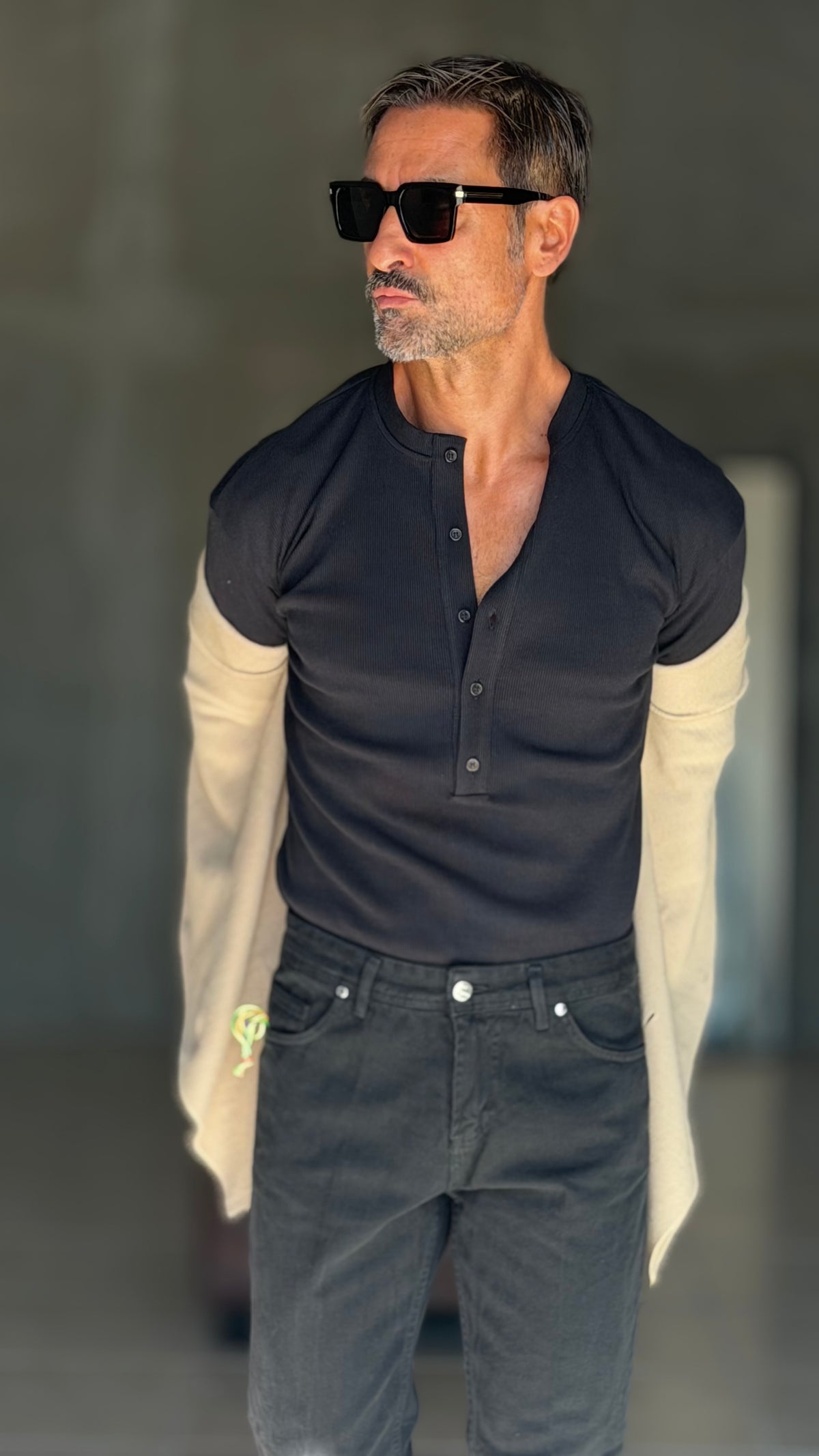 MAGLIA SERAFINO  NERA DERBY COSTINA