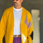 CARDIGAN GIALLO ROMBO   CROP  FIT  PESANTE