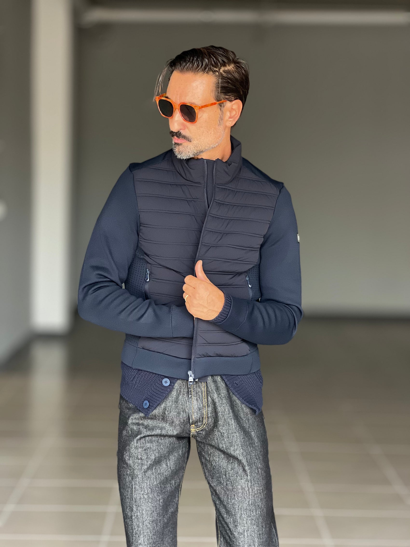 *PIUMINO BLU MANICA IN MAGLIA BL11