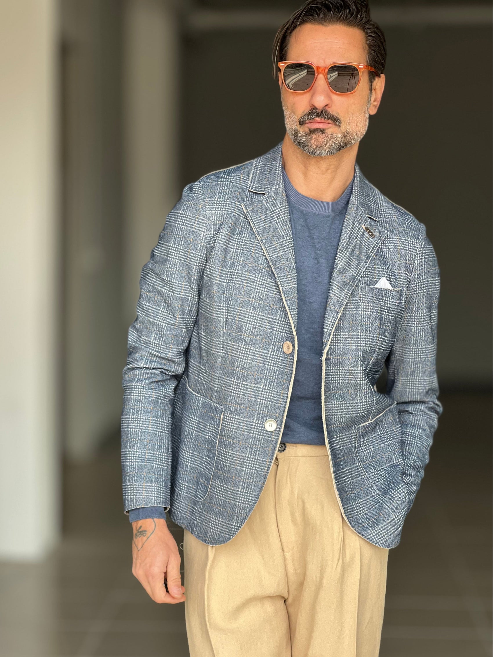 GIACCA KOON GALLES GRIGIA E BLU