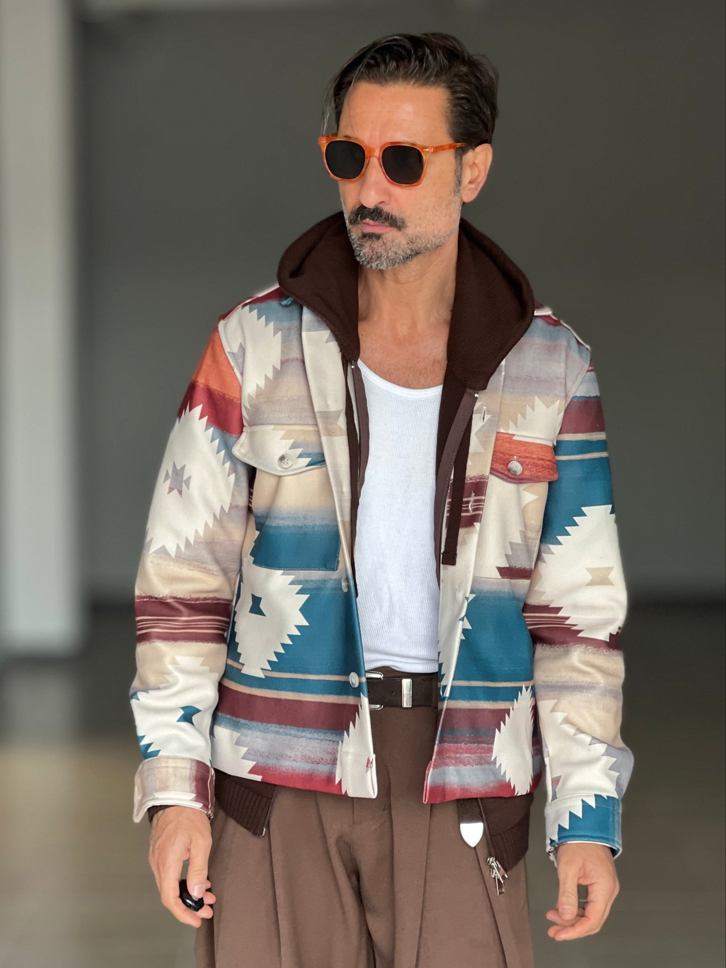 ECO-LEATHER BIKER WITH BLACK ON BLACK STUD