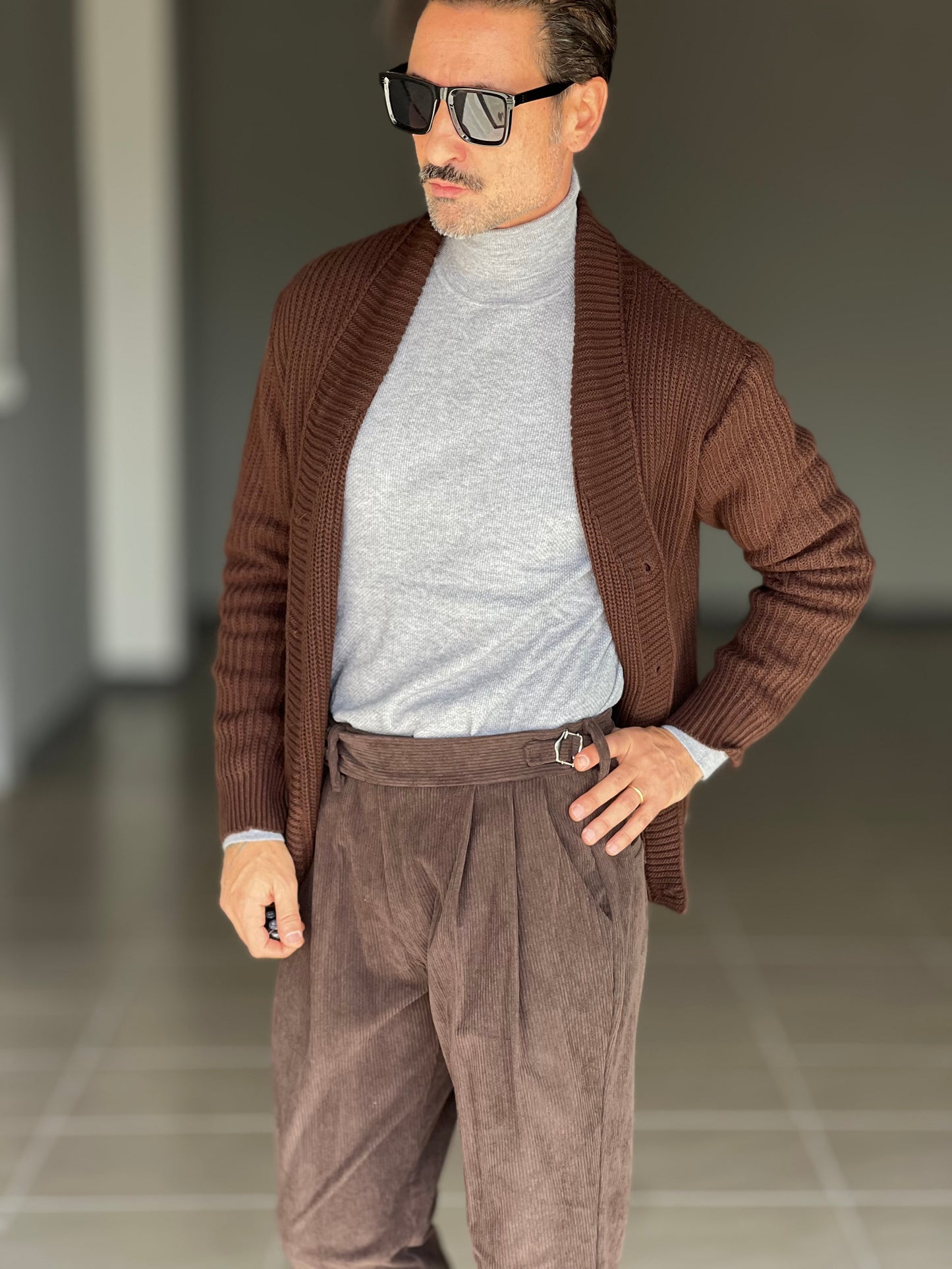 BLACK CHAIN ​​VISCOSE TROUSERS