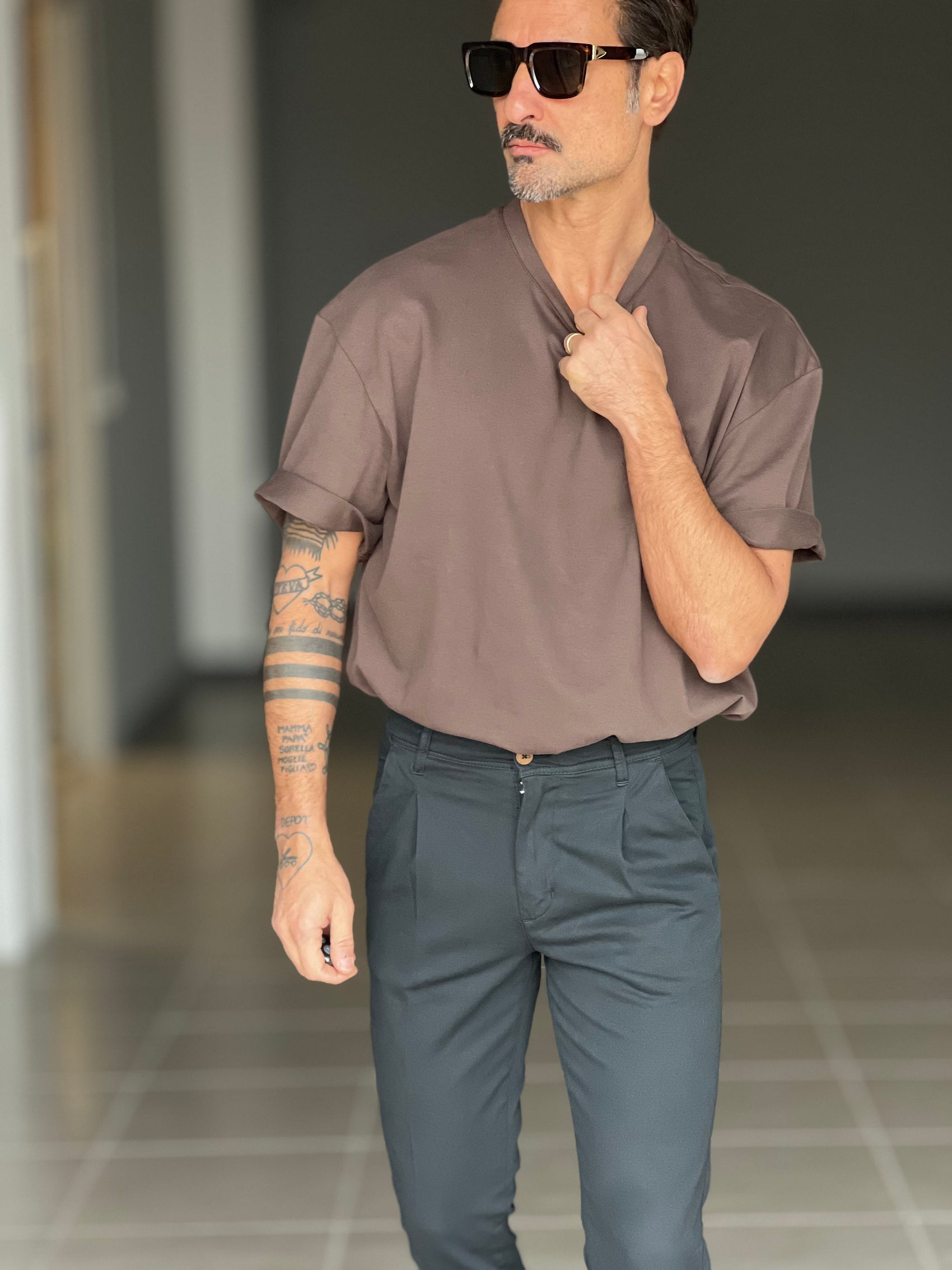 PANTALONE  PINCES  NERO   VISCOSA G PLAY