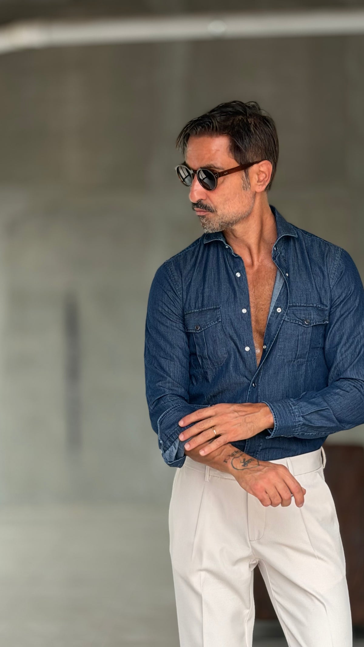 CAMICIA DEPOT  DENIM LAVAGGIO MEDIO  TEXANA