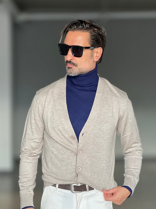 CARDIGAN TORTORA  RASATO 2 FILI SOTTOGIACCA