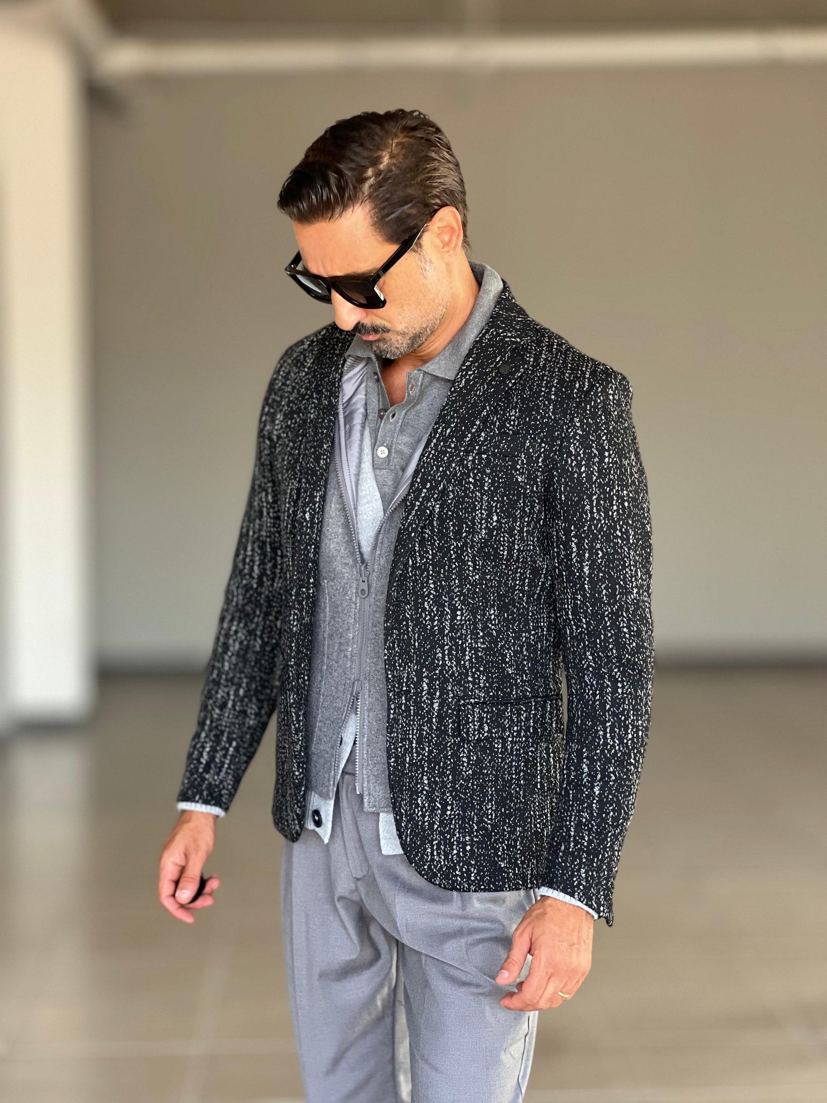 *GIACCA MICROFANTASIA NERA XAGON