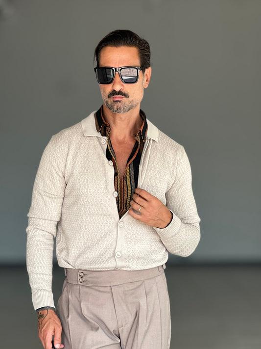 POLO CARDIGAN CAMMELLO  TRAMATA
