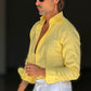 CAMICIA GIALLA CANARINO PURO LINO