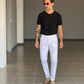 BLACK CHAIN ​​VISCOSE TROUSERS