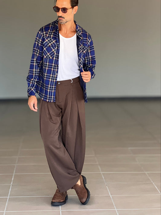 BLACK CHAIN ​​VISCOSE TROUSERS