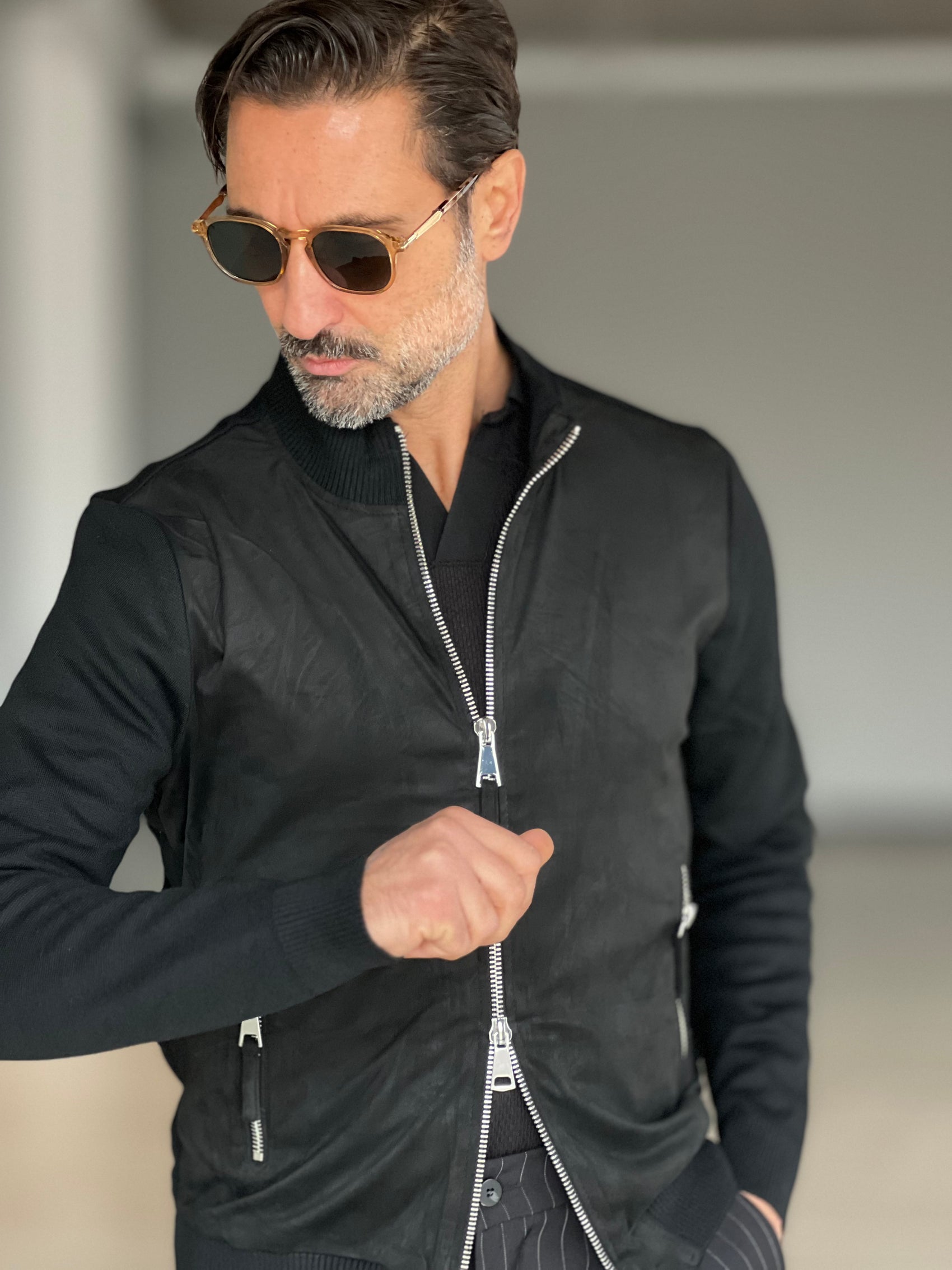 COLLEGE NERO ECORENNA MANICA IN MAGLIA 006