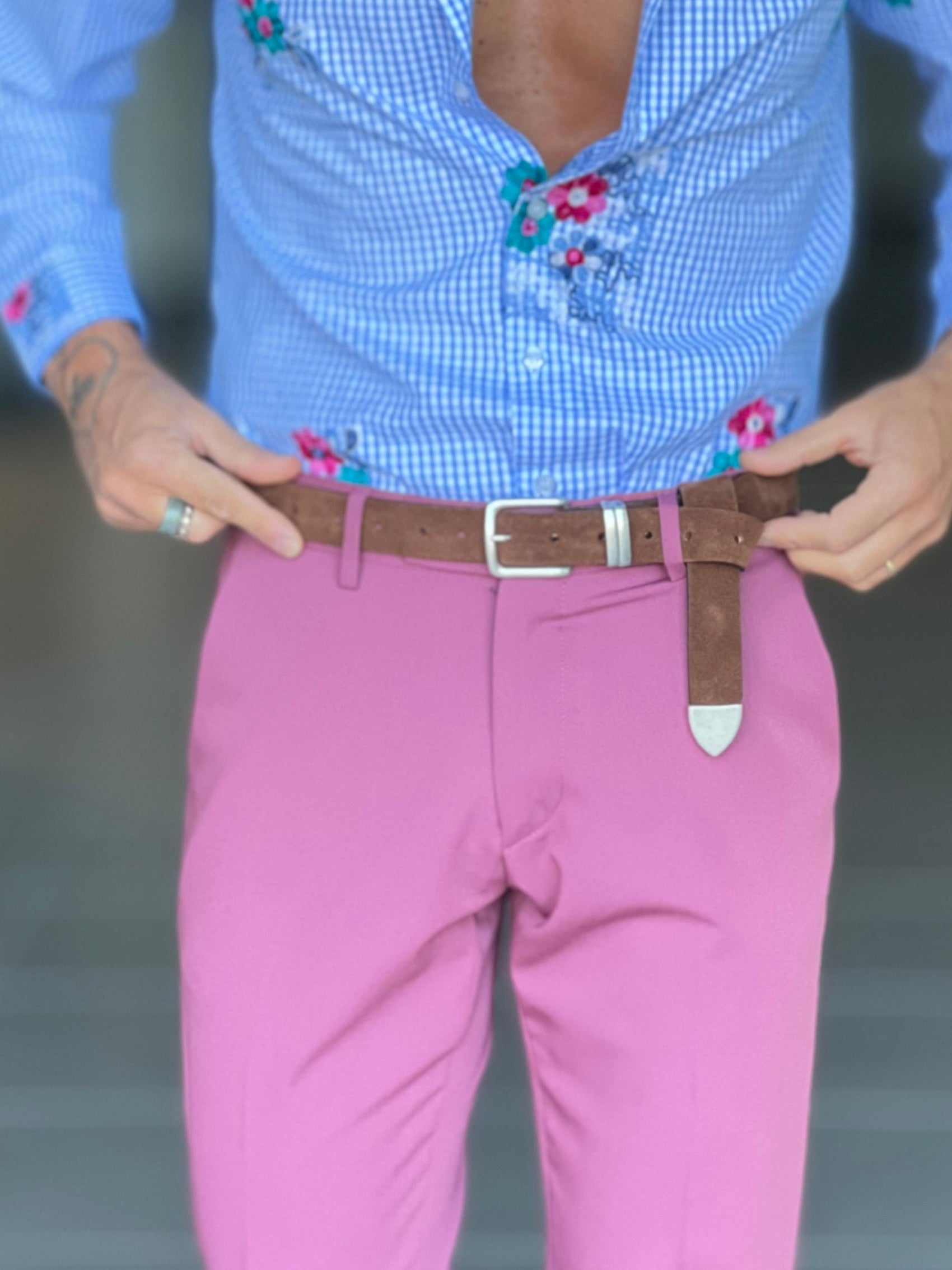 WHITE VISCOSE TROUSERS WITH REGULAR BOTTOM