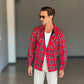 FILL JACKET QUADRO ROSSO  FELPATA