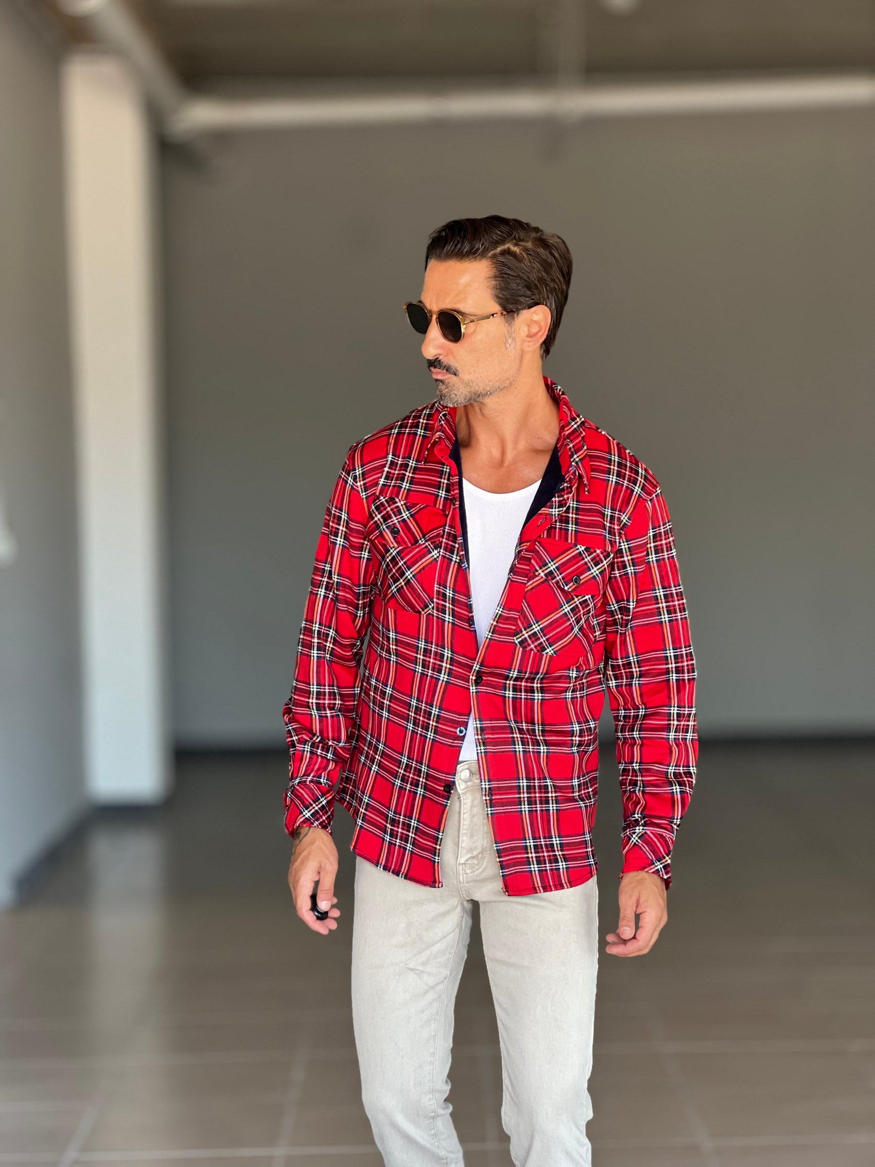 FILL JACKET QUADRO ROSSO  FELPATA