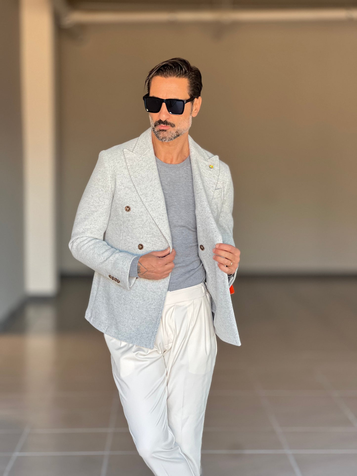 MAGLIA GIRO GRIGIO   VISCOSA E MISTI