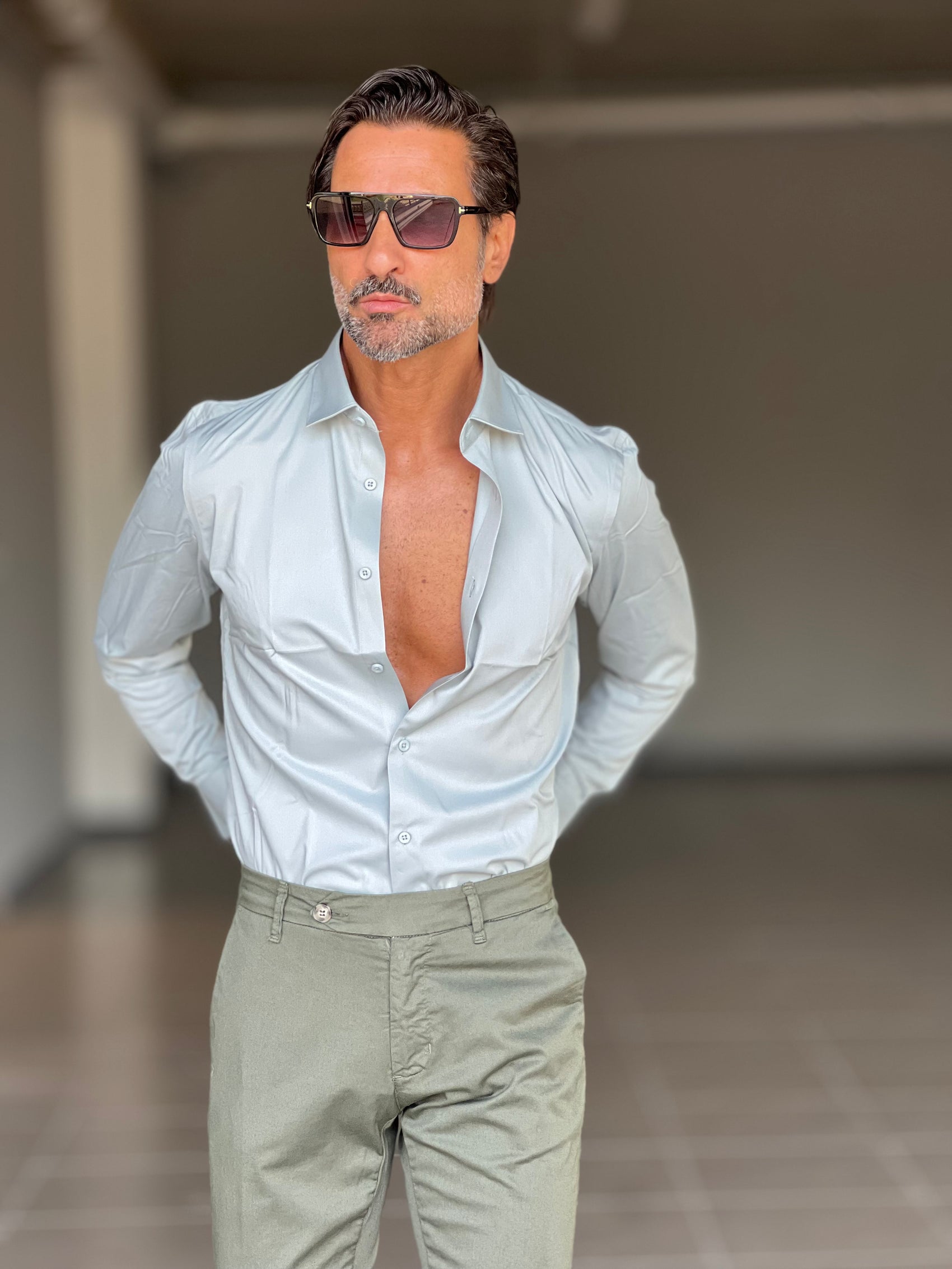 CAMICIA SALVIA  EFFETTO MAGLINA TELAMIRA