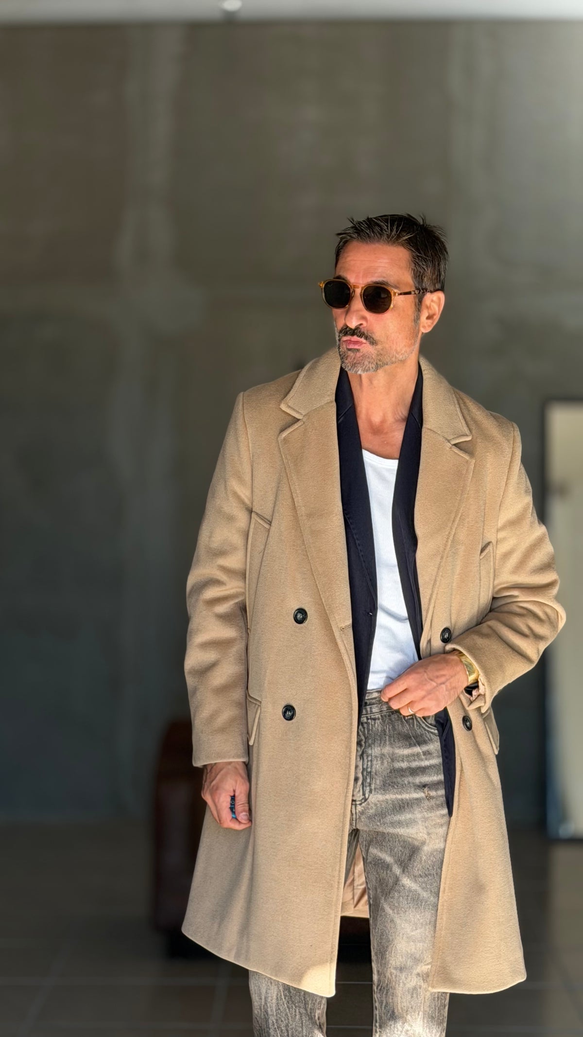 CAPPOTTO CAMMELLO DOPPIPETTO OVER FIT EFFETTO PANNO VISCOSA E MISTI TELAMIRA