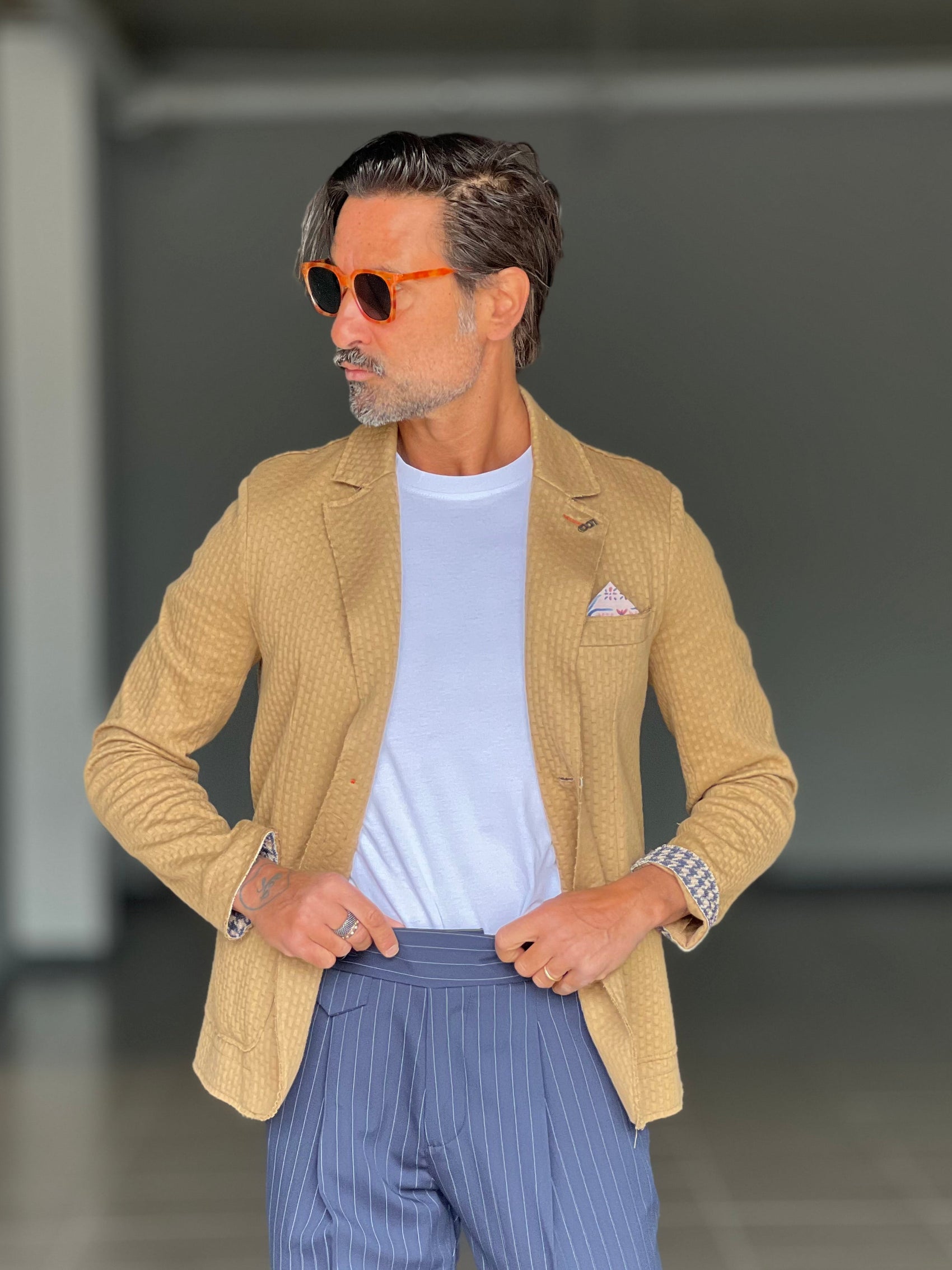 GIACCA KOON CAMMELLO TESSUTO OPERATO