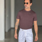 T SHIRT CIOCCOLATO COTONE STRECH