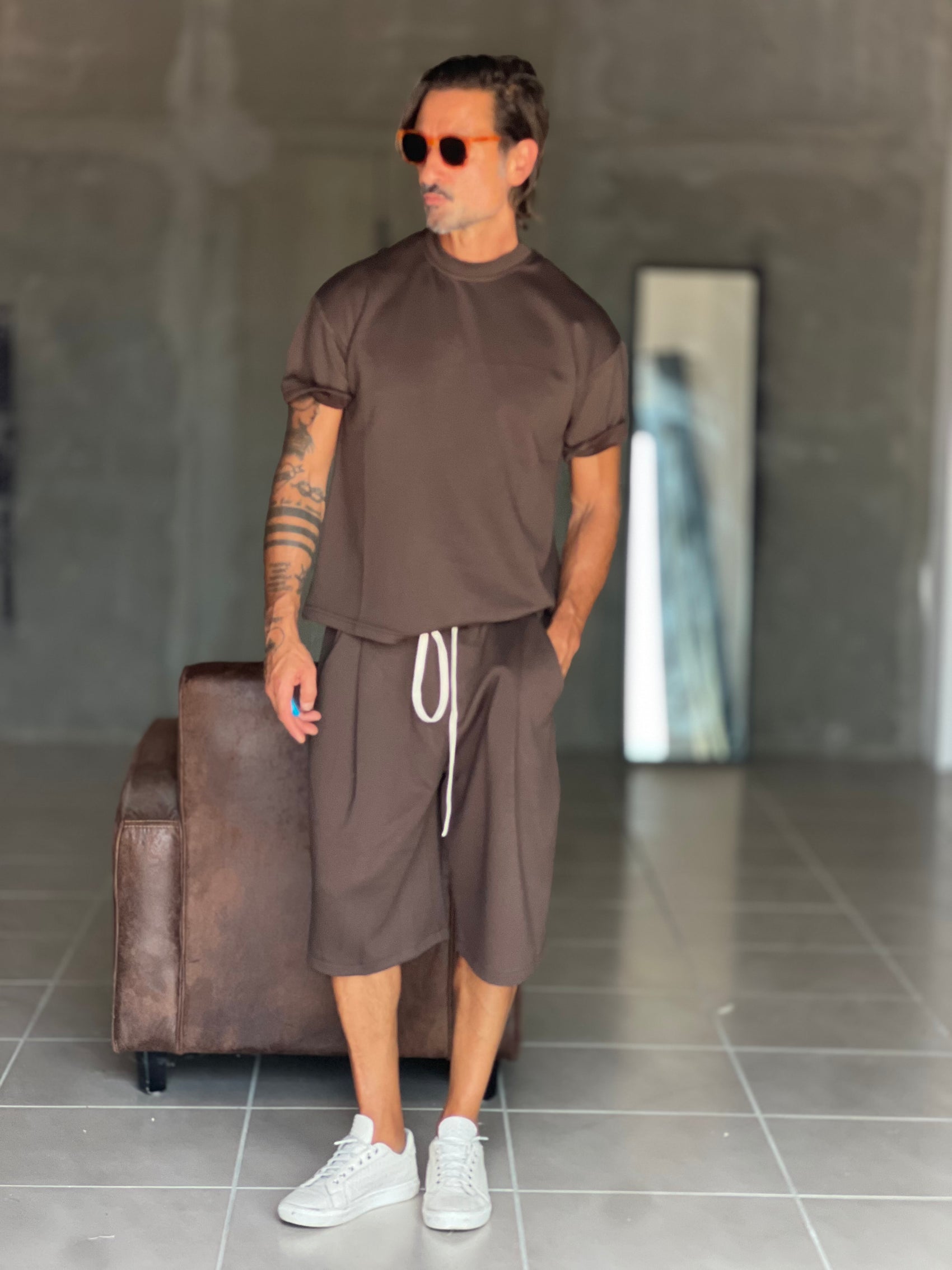 °COORDINATO  FELPA  MORO  MAGLIA  E BERMUDA