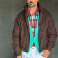 GIUBBINO MORO  PANNO COLLO SCIARPA CROP