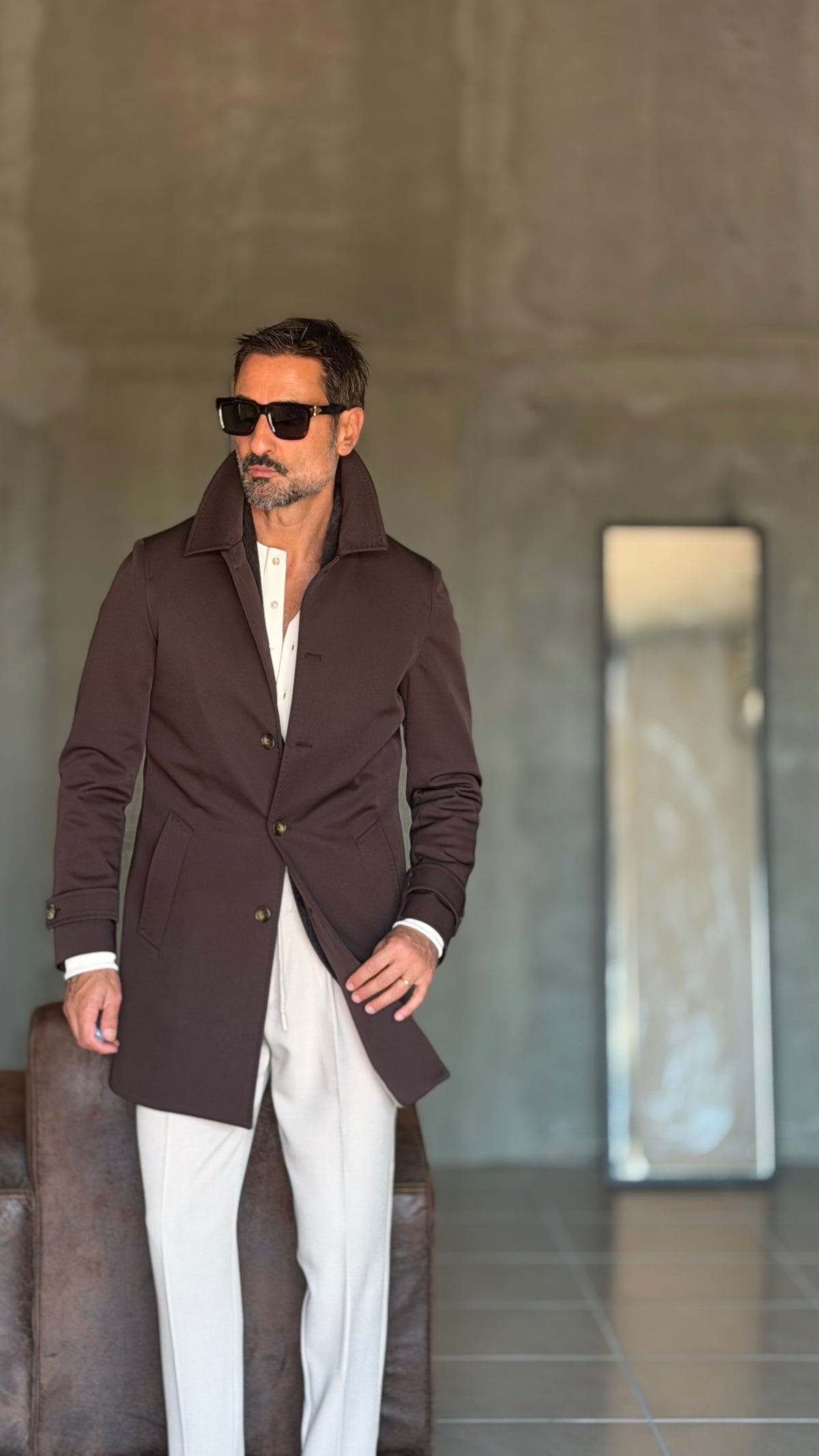 BLUE HIGH NECK COAT