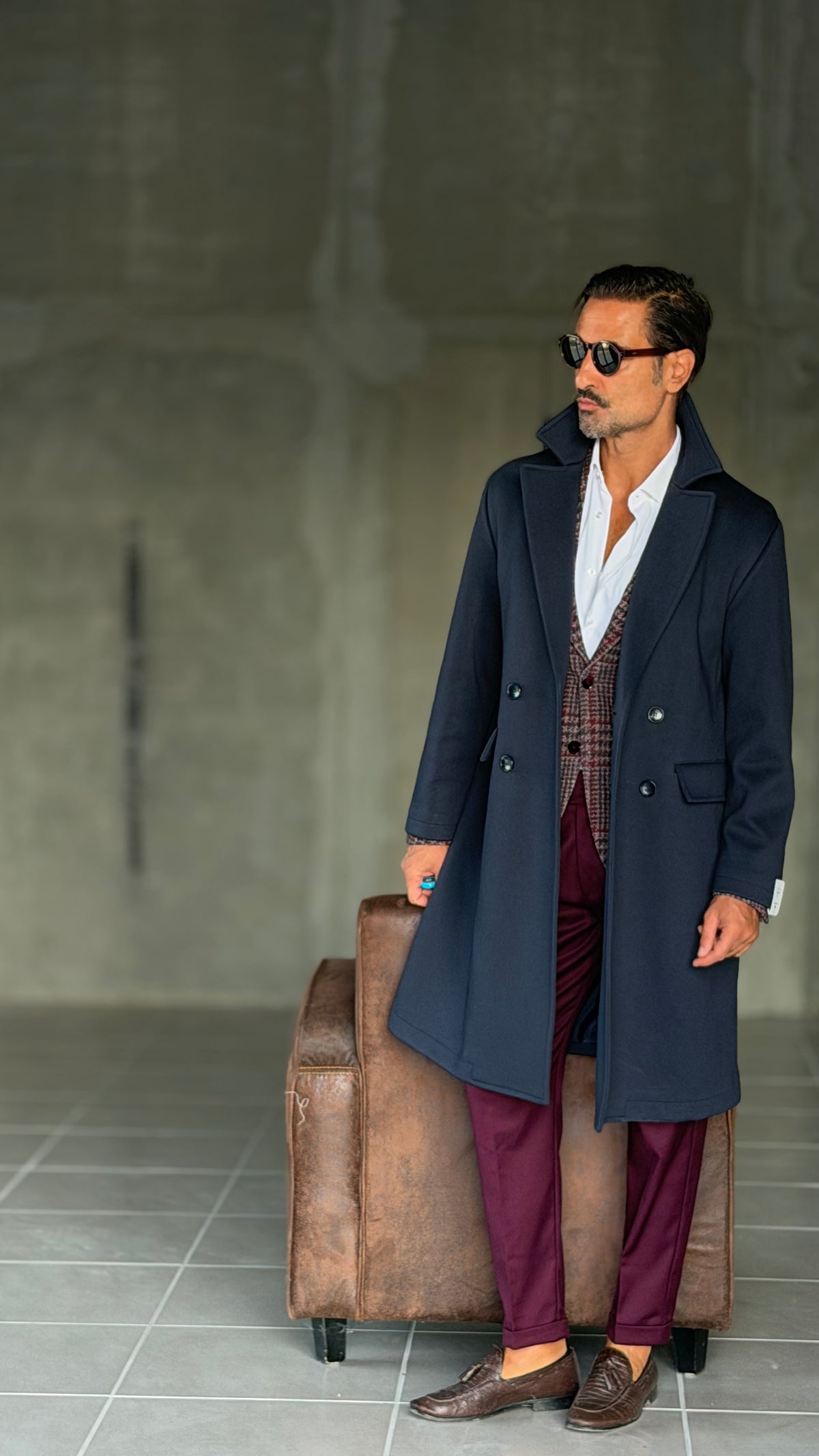 CAPPOTTO  DOPPIPETTO BLU OVER FIT  ALTATENSIONE