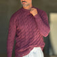 PULLOVER  COLOR VINO   TRECCIA ROTTURE RUGULAR
