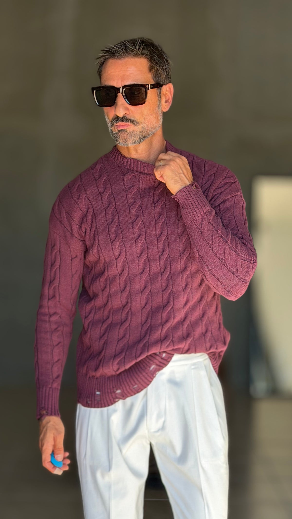 WHITE VISCOSE TROUSERS WITH REGULAR BOTTOM