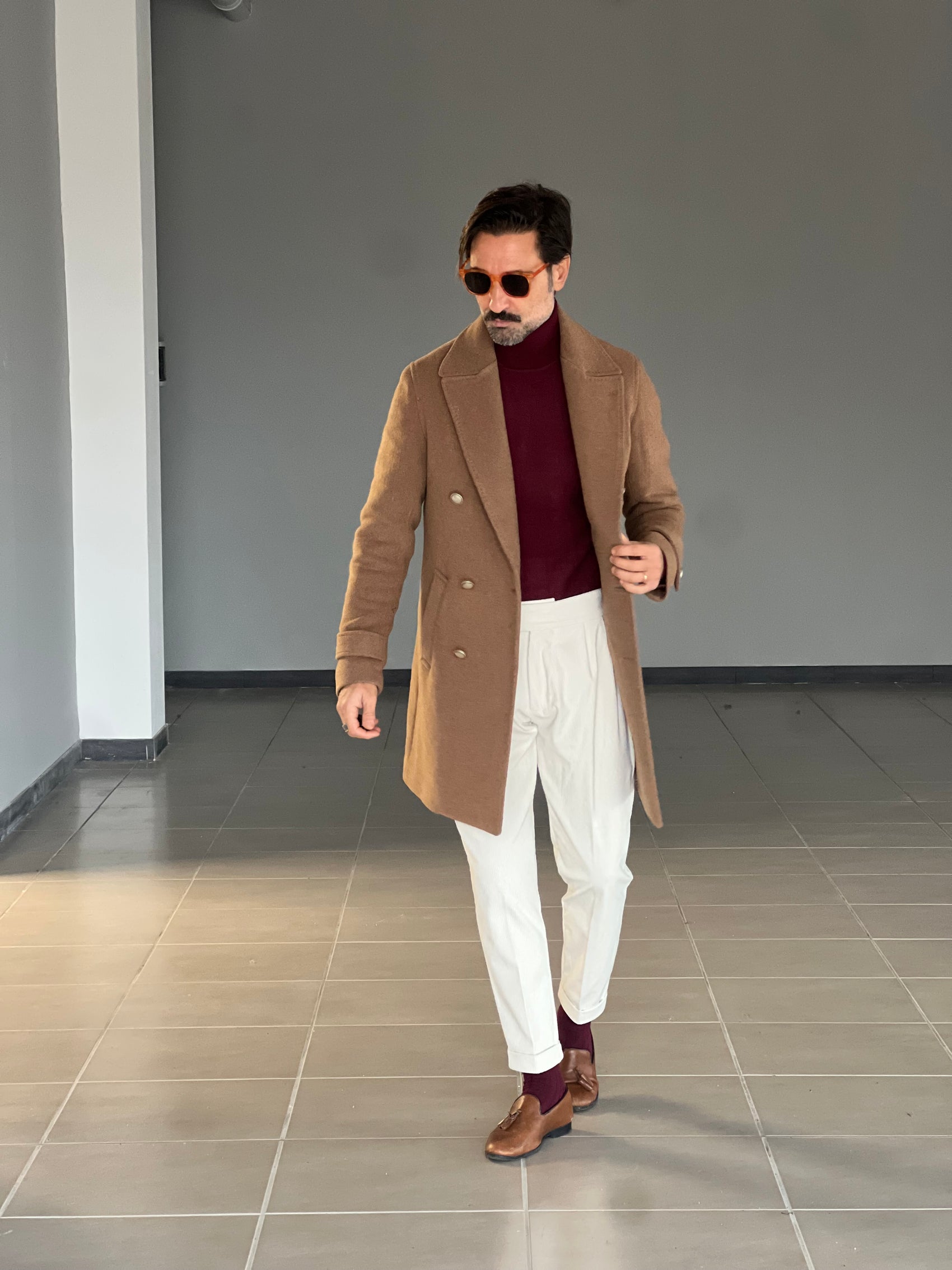 CAPPOTTO  CAMMELLO  DOPPIOPETTO  DOPPIATO LANA E MISTI BOTTONE METALLO