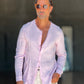 CAMICIA COREANA ROSA GOFFRATA COTONE  EFFETTO LINO