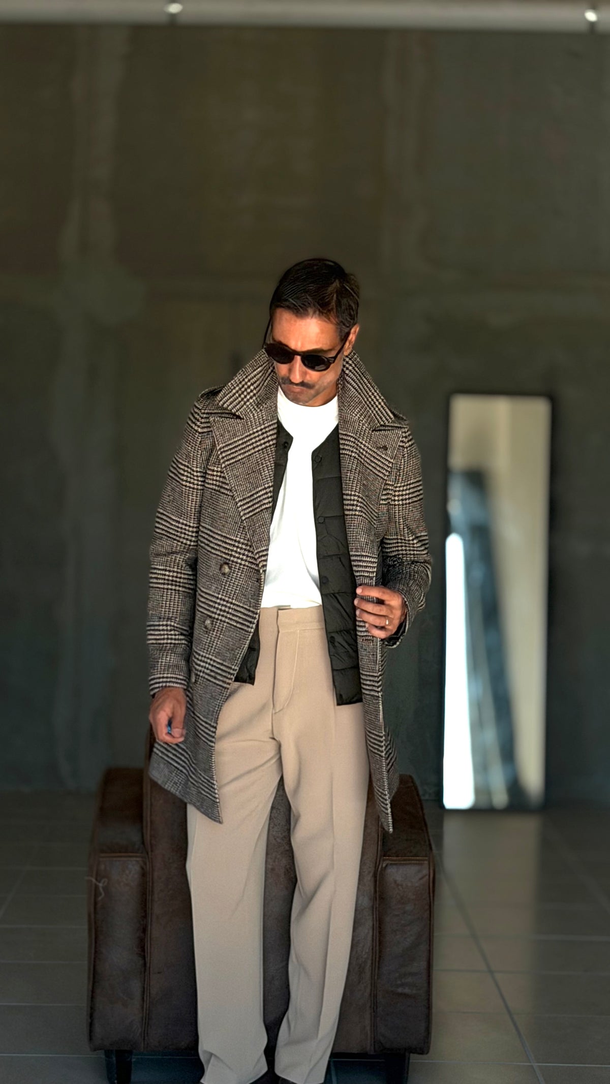CAPPOTTO  DOPPIPETTO NERO GALLES PAOUL MIRANDA LANA E MISTI