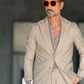 GIACCA MONOPETTO BEIGE BL11 FETTO FLANELLA 168 (ABBINABILE AL PANTALONE BEIGE 168)