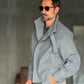 GIUBBINO GRIGIO PANNO COLLO SCIARPA CROP