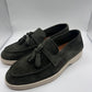 DOUBLE BUCKLE BLACK SUEDE LOAFERS