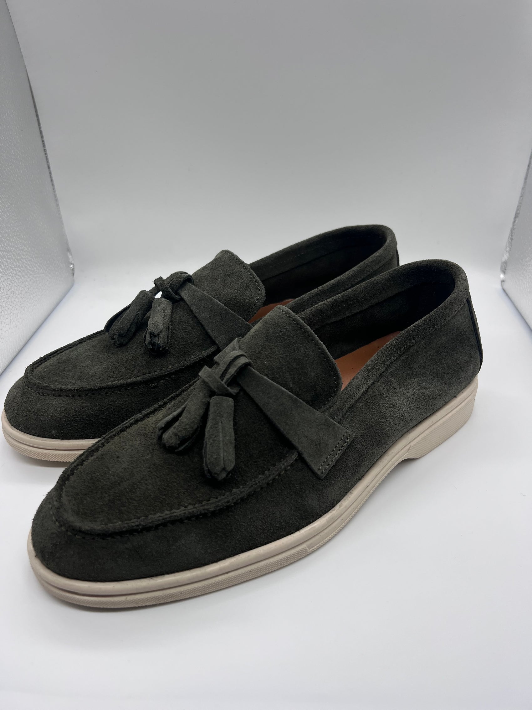 MOCASSINO CAMOSCIO VERDE FONDO BARCA