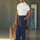 PANTALONE BLU  PAUL MIRANDA FUSTAGNO PINCES FASCIONE ALTO