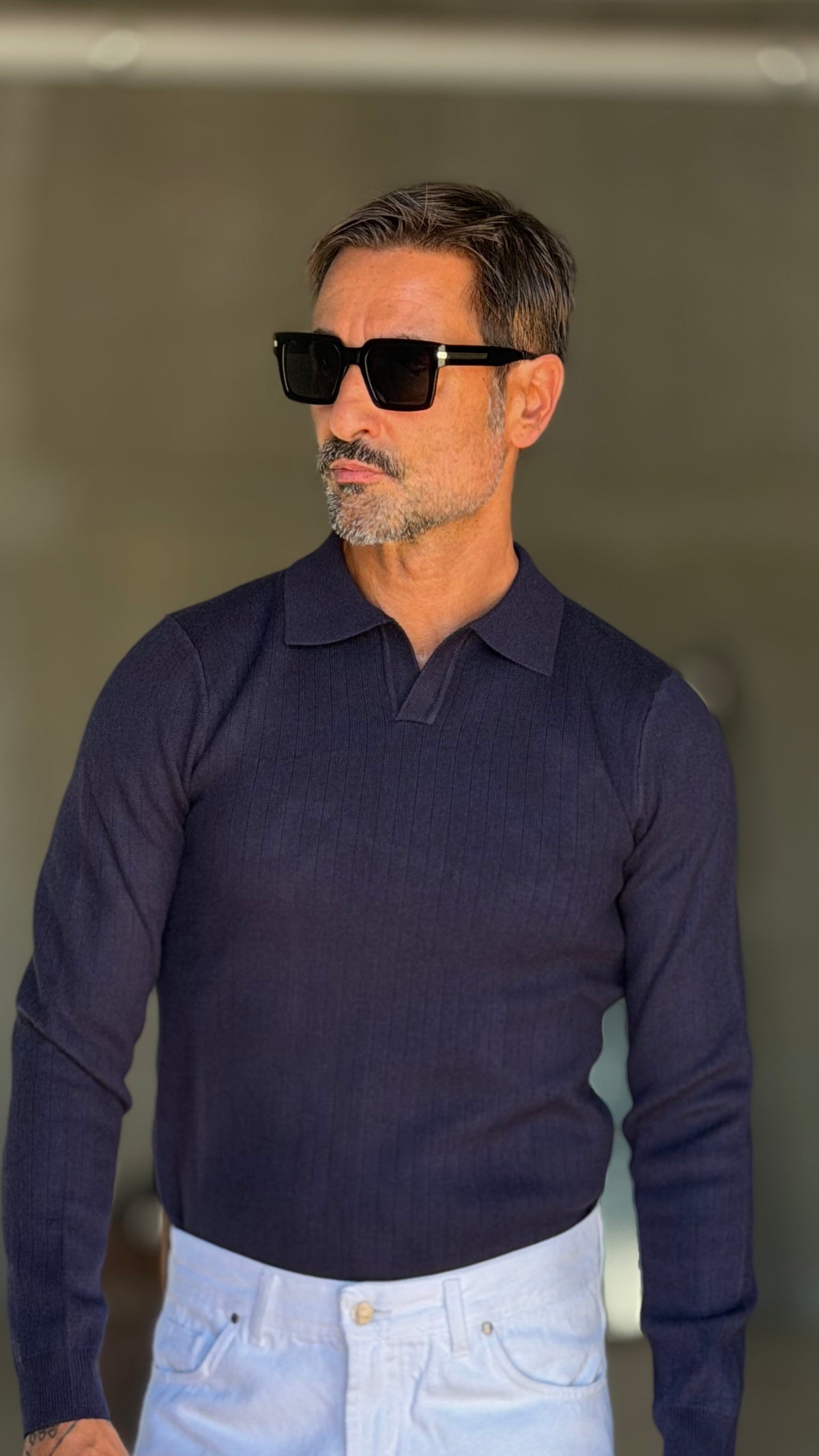 POLO BLU TELAMIRA COSTINA COLLO AMERICANO