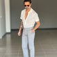BLACK CHAIN ​​VISCOSE TROUSERS