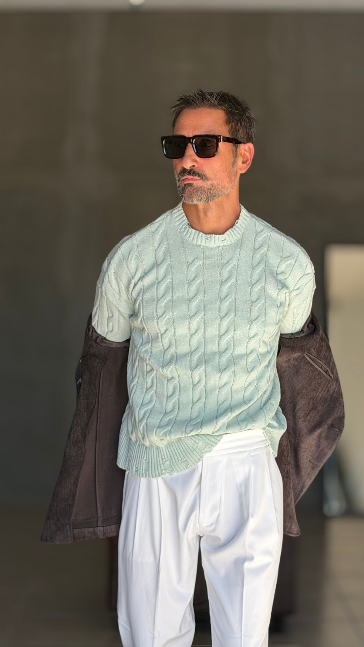 WHITE VISCOSE TROUSERS WITH REGULAR BOTTOM