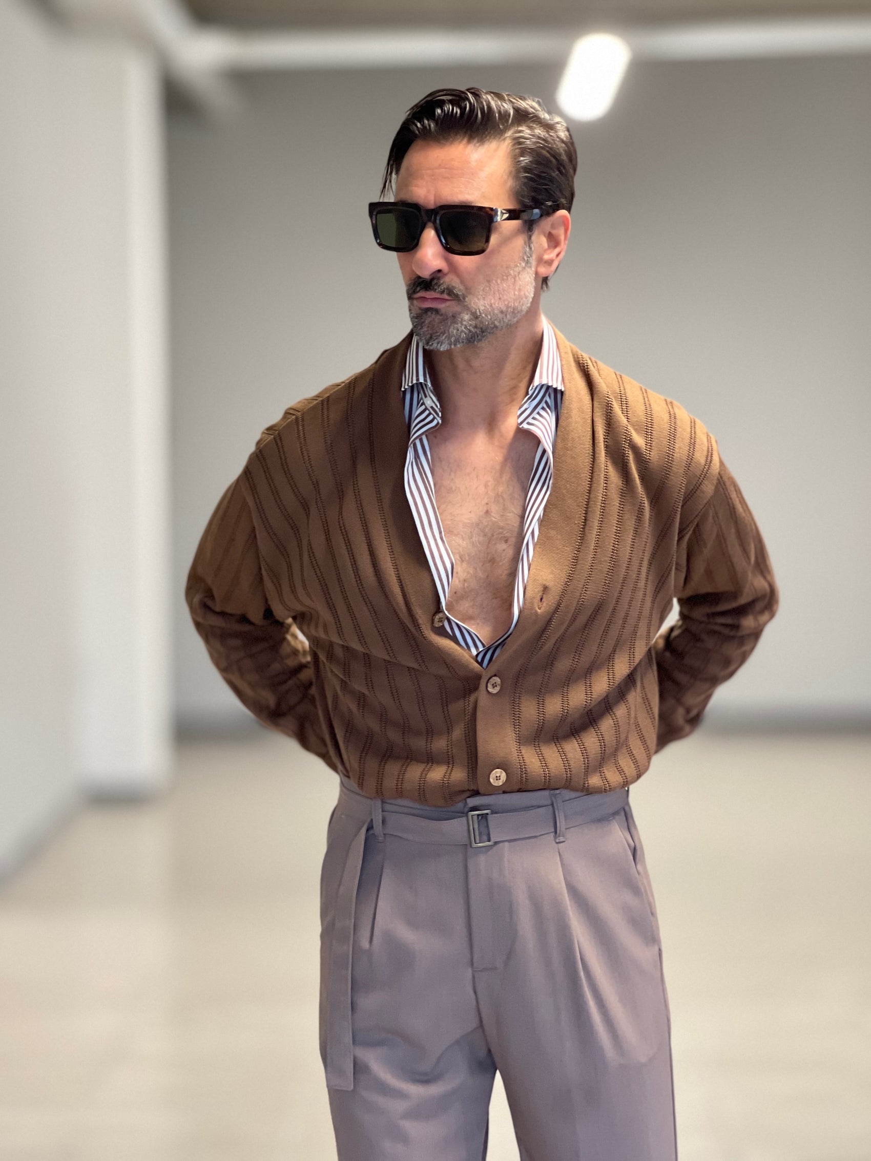 CAMICIA DEPOT BACCHETTA MORO E BIANCA . COTONE DOPPIO RITORTO