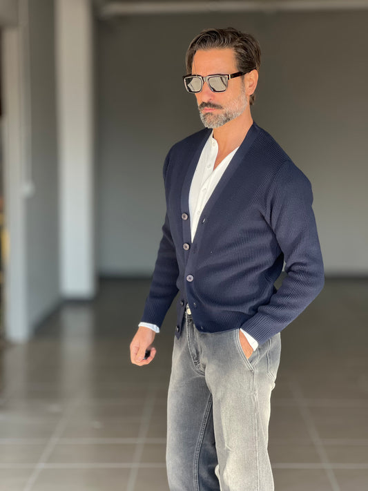 BEIGE COTTON OPEN CARDIGAN