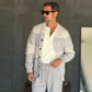 WHITE VISCOSE TROUSERS WITH REGULAR BOTTOM
