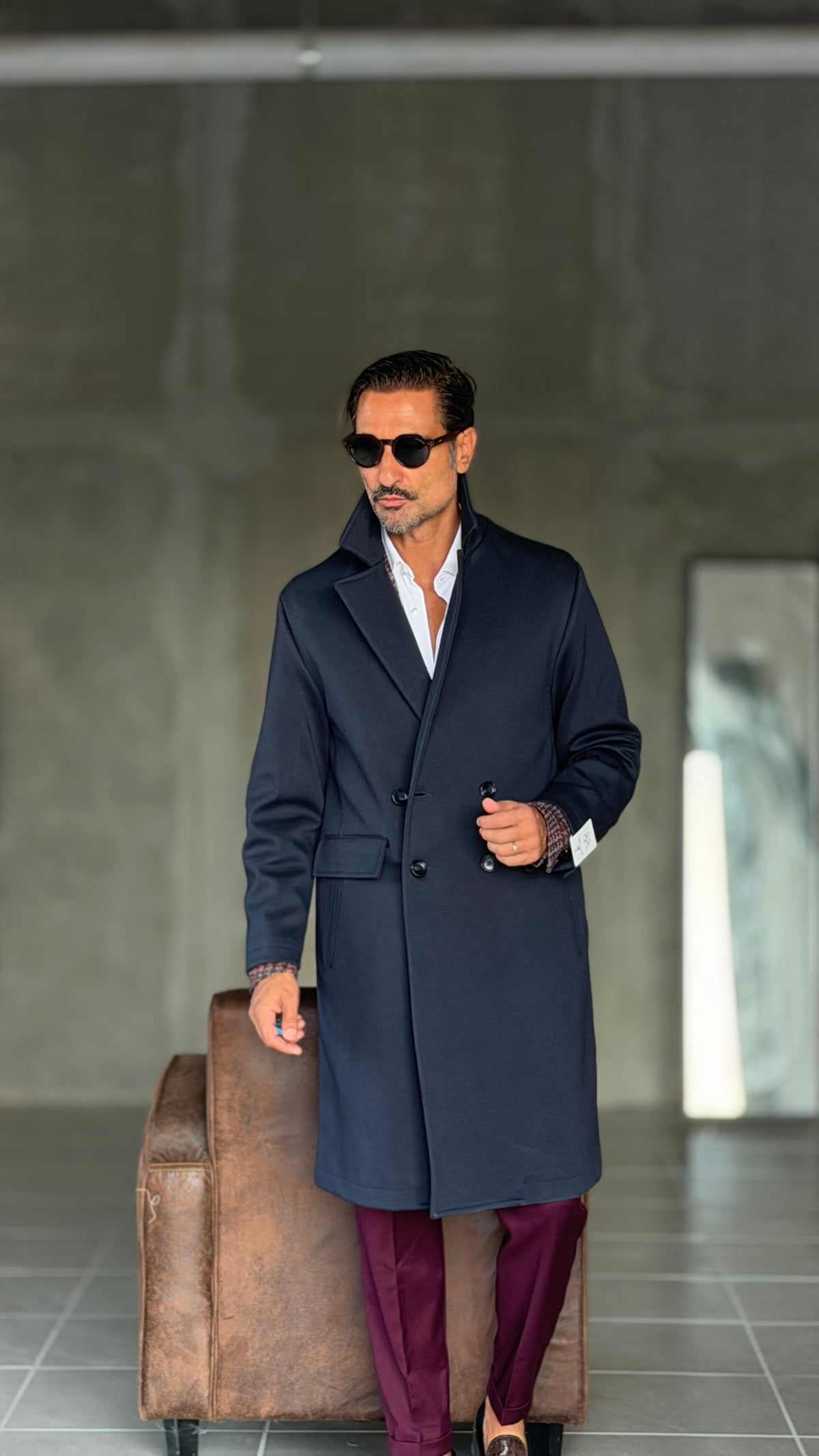 CAPPOTTO  DOPPIPETTO BLU OVER FIT  ALTATENSIONE